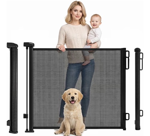 Retractable stair gate for - stair,