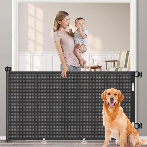 Retractable pet dog gate - retractable,